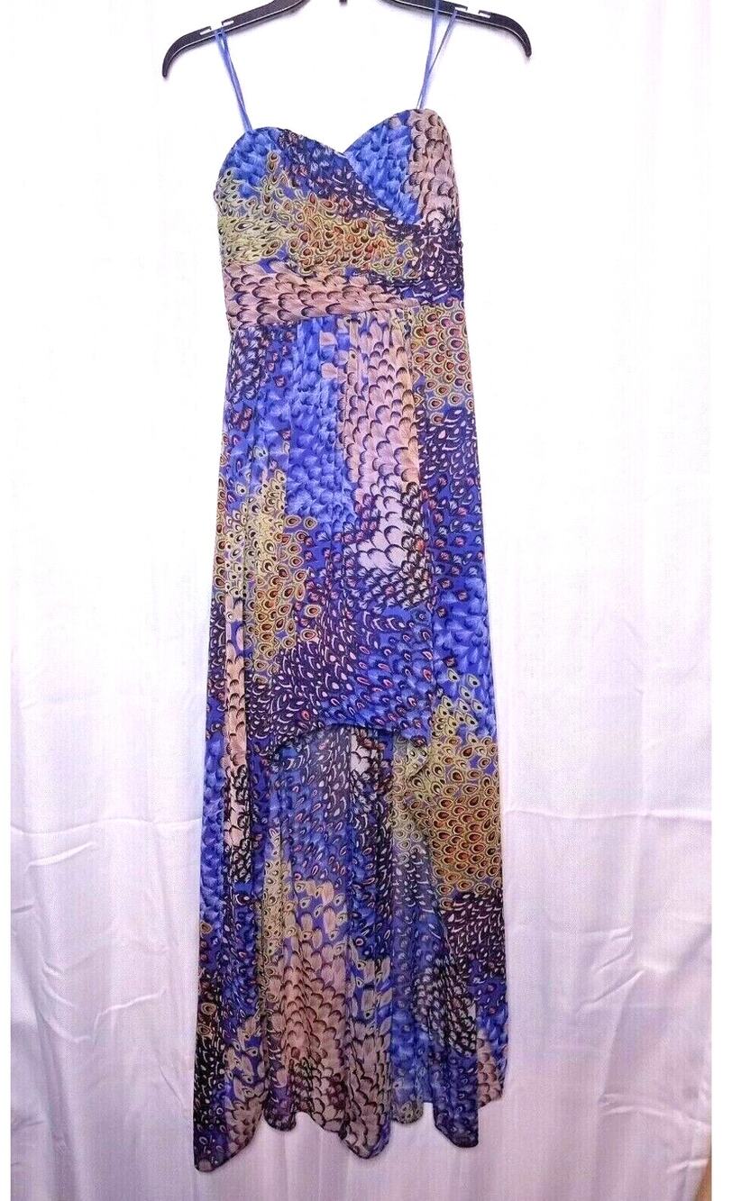 Max And Cleo Peacock High Low Strapless Dress Sz 0 NWT $158